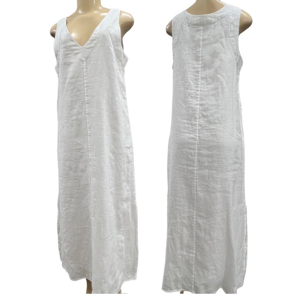 NWT $115 DKNY Linen V-neck Linen Midi - Picture 6 of 11